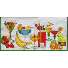 Салфетка для декупажа S0297A "Коктейли, напитки, фрукты", 33х33 см, Германия