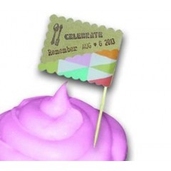 Декоративные элементы "Картонные флажки на зубочистке", 5х4 см, 10 шт, Stamperia (Италия)