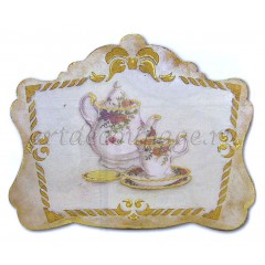 Заготовка панно фигурное "Декоративная бирка" с металлическим креплением, МДФ, 15х13 см, Stamperia (Италия)