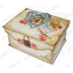 Заготовка шкатулка со съемной крышкой, фигурный край, МДФ, 19,9х14,9х9 см, Stamperia 