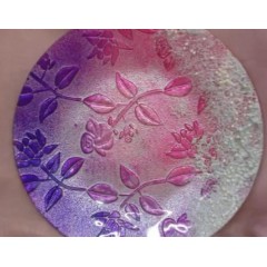 Заготовка для декора - блюдо круглое стеклянное с рельефным узором, диам. 21,5 см, Stamperia (Италия)