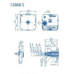 Часовой кварцевый механизм, ось 14 мм, Young Town (Гонконг)