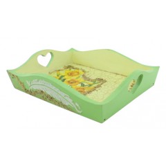 Заготовка подносик прямоугольный деревянный, 15х20х5 см, Россия