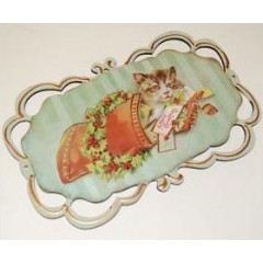 Заготовка фигурка плоская "Табличка с орнаментом", 6,5х10 см, МДФ, Stamperia 