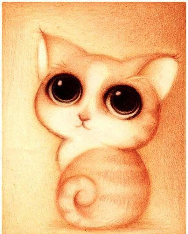 Картина стразами Милый котенок, 25х30 см, Алмазная живопись