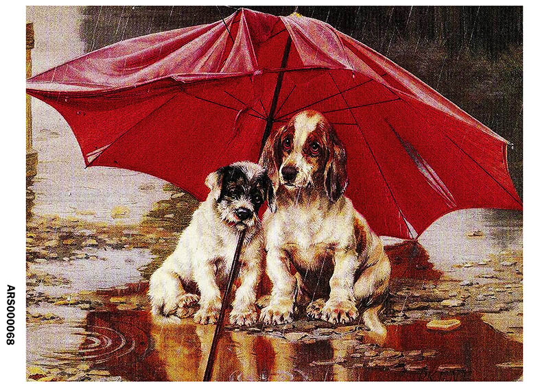 рисовая бумага для декупажа Собаки под зонтом