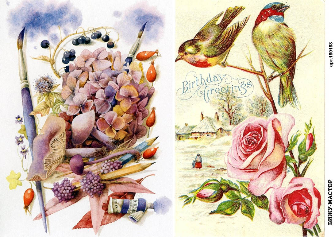 Картинки для декупажа цветы и птицы - 82 фото