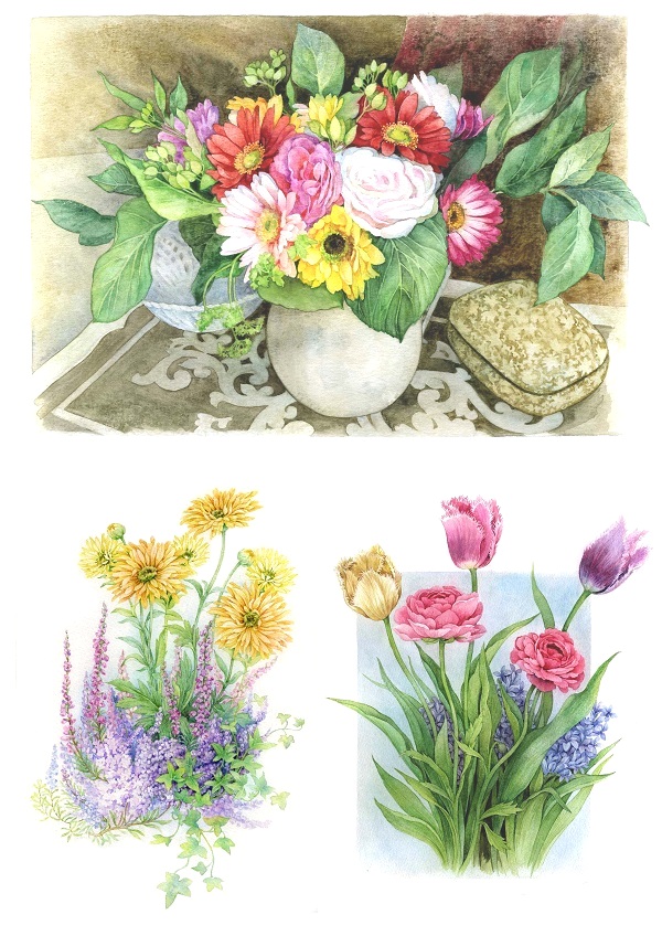 рисовая бумага для декупажа Цветы в вазе