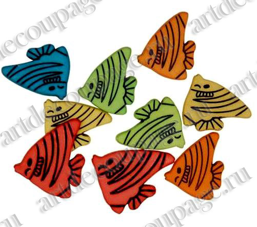 Декоративные пуговицы "Разноцветные рыбки", серия Favorite Findings, Blumenthal Lansing