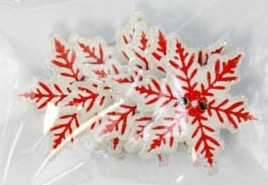 Пуговицы для скрапбукинга Новогодние снежинки с блестками, купить - магазин АртДекупаж 