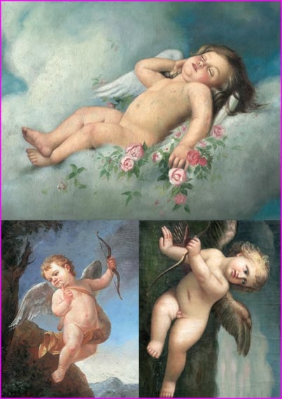 Рисовая бумага Calambour Pau-017 Ангелы, классический рисунок