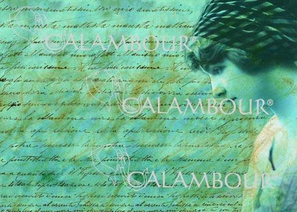 Рисовая бумага для декупажа Calambour Pau 060 Голубое письмо и девушка