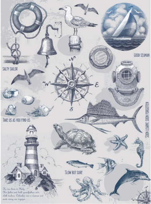 Рисовая бумага для декупажа Морская тематика Craft Premier формат А4