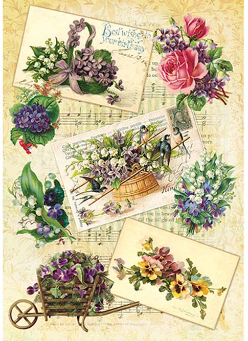 Рисовая бумага для декупажа Craft Premier Садовые цветы формат А4