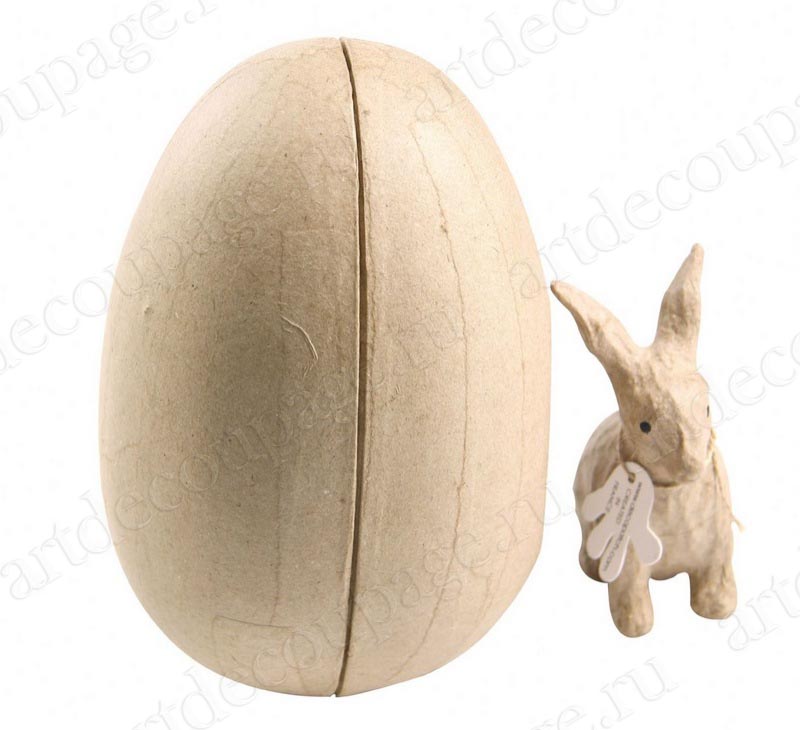 Фигурка из папье маше Яйцо пасхальное разъемное с кроликом внутри Decopatch 