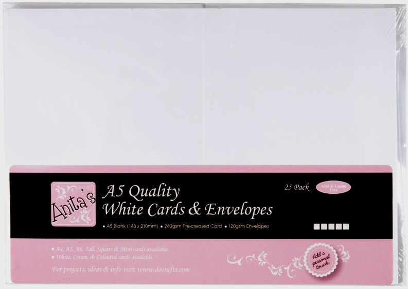 Набор заготовок для открыток с конвертами, белый, ANITA'S, купить