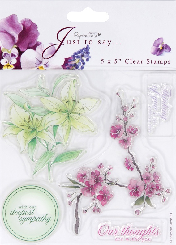 Штампы для скрапбукинга, набор штампов  Цветы - лилии и вишня