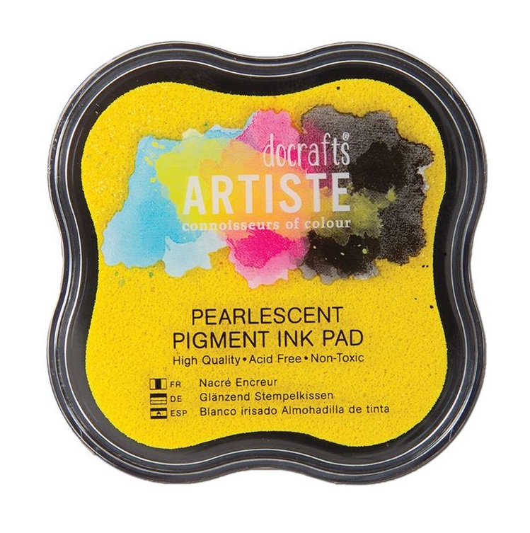Штемпельная подушка пигментная Pigment Ink Pad желтый перламутр