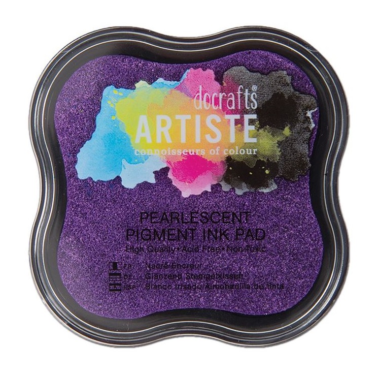 Штемпельная подушка пигментная Pigment Ink Pad фиолетовый перламутр
