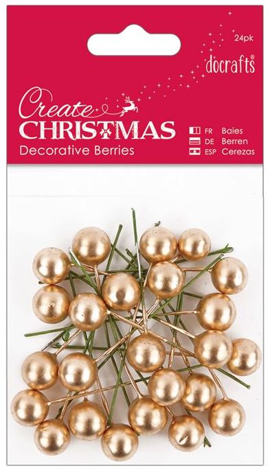 Декоративные элементы для скрапбукинга новогодние золотые ягоды, Create Christmas