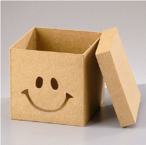 Заготовки из картона коробка Смайлик