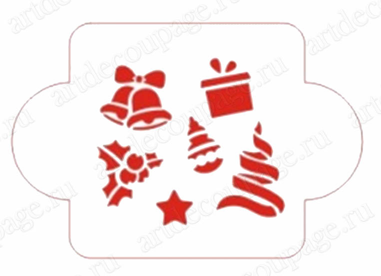 Новогодние трафареты Рождественские символы, Трафарет-Дизайн