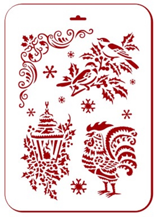 Трафареты новогодние Петух символ года , Трафарет-Дизайн 