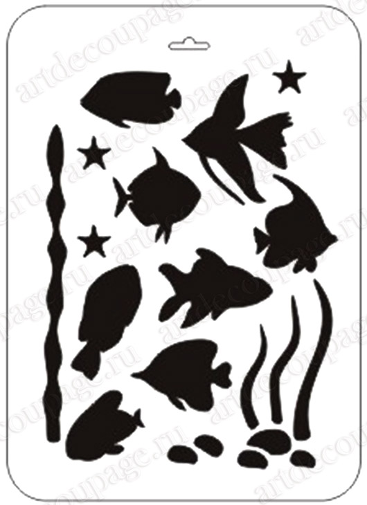 Трафареты для декора Морские рыбки, купить в Москве магазин рукоделия АртДекупаж