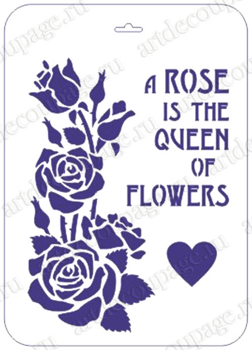 Трафареты для росписи Розы и сердце, Трафарет-Дизайн, купить