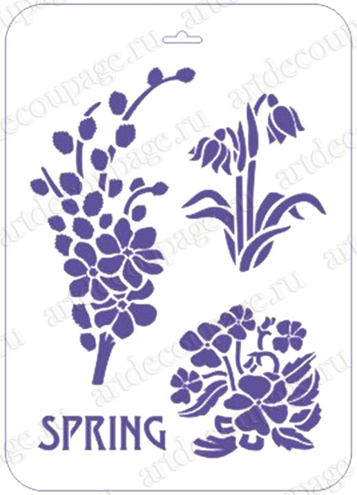 Трафареты для росписи Весенние цветы, верба, Трафарет-Дизайн, купить