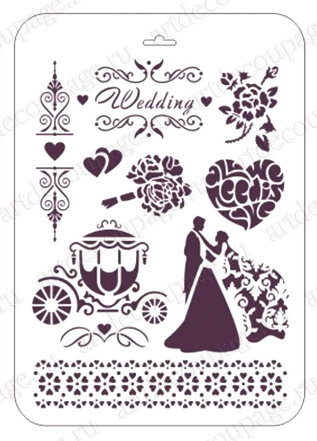 Свадебные трафареты для декупажа и росписи Event Design