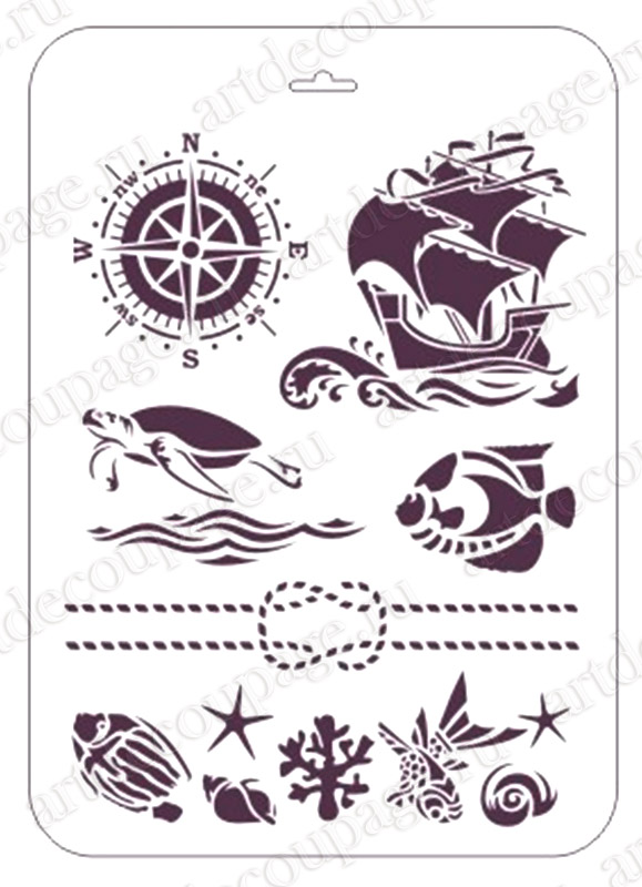 Трафареты морские для декупажа и росписи Event Design