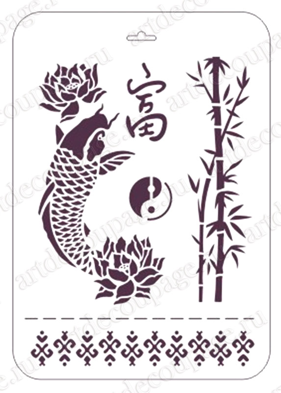 Трафареты для декупажа и росписи Япония, японский стиль иероглифы Event Design