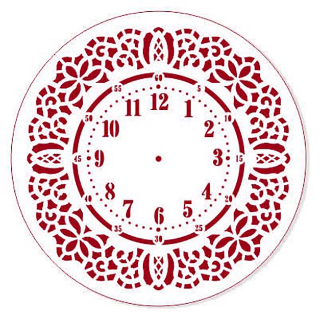 Трафарет для часов Циферблат с орнаментом 25 см 