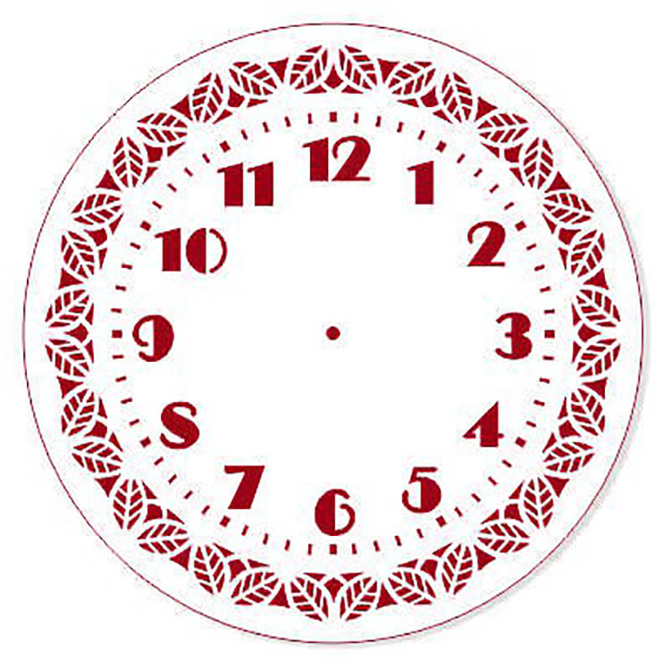 Трафарет часы с арабскими цифрами 25 см 
