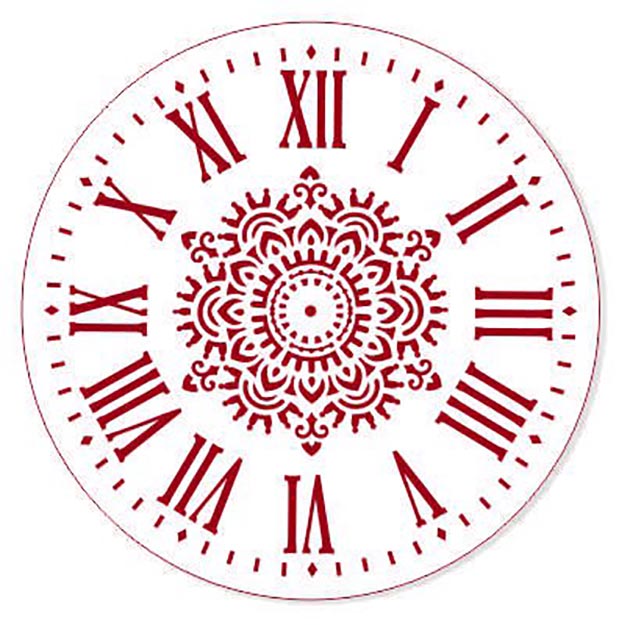 Трафарет для часов Циферблат с римскими цифрами 25 см 