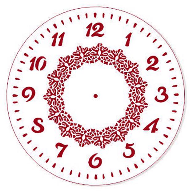 Трафарет Часы с арабскими цифрами и орнаментом