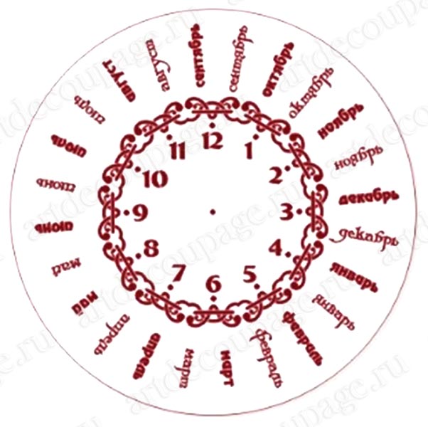 Трафарет часы циферблат с арабскими цифрами, Трафарет-Дизайн, купить