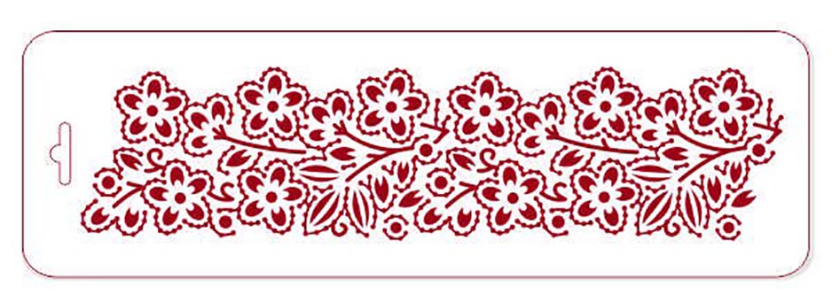 Трафарет бордюр для декора Цветущая ветка