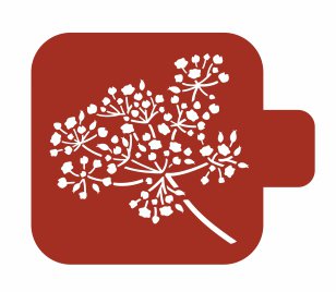 Трафарет для росписи Модуль Флора Зонтичное растение Трафарет-Дизайн 9х9 см