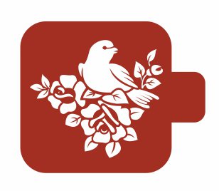 Трафарет для росписи Модуль Фауна Птица и розы Трафарет-Дизайн 9х9 см