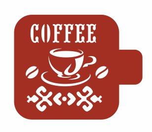 Трафарет для росписи Модуль Кухня Чашка кофе Трафарет-Дизайн 9х9 см