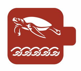 Трафарет для росписи Модуль Морская черепаха Трафарет-Дизайн 9х9 см