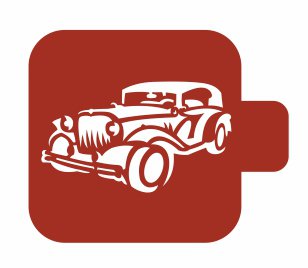 Трафарет для росписи Модуль Старый автомобиль Трафарет-Дизайн 9х9 см