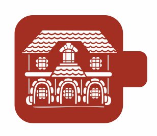 Трафарет для росписи Модуль Дом с черепицей Трафарет-Дизайн 9х9 см