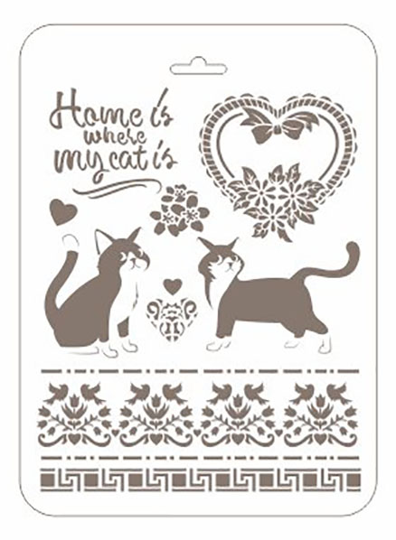 Трафарет для росписи Любимые кошки Романтика РМ-24 Трафарет-Дизайн