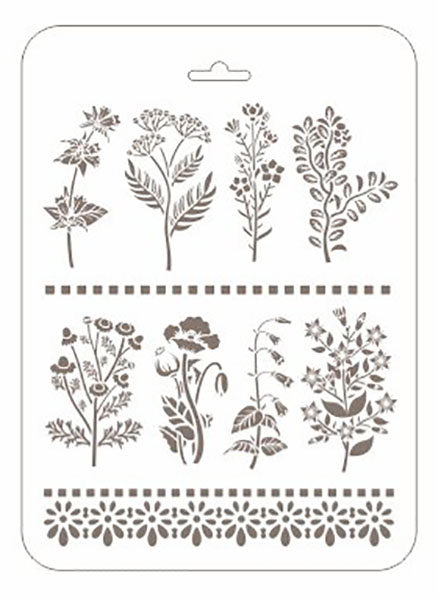 Трафарет для росписи Полевые цветы Романтика РМ-00 Трафарет-Дизайн