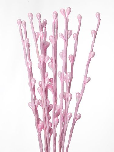 Декоративные цветы для скрапбукинга, веточки с ягодками Розовые