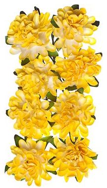 Декоративные цветы из бумаги Астры желтые для скрапбукинга и декора, купить
