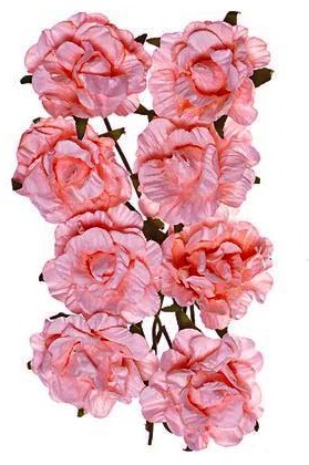 Кудрявые розовые розы из бумаги для скрапбукинга,  декоративные миниатюрные цветы, купить